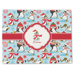 Christmas Penguins Single-Sided Linen Placemat - Single w/ Name or Text