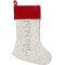 Christmas Penguins Linen Stockings w/ Red Cuff - Front