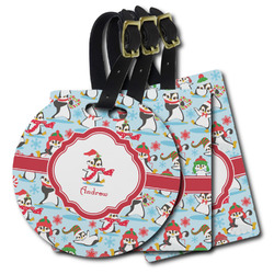 Christmas Penguins Plastic Luggage Tag (Personalized)