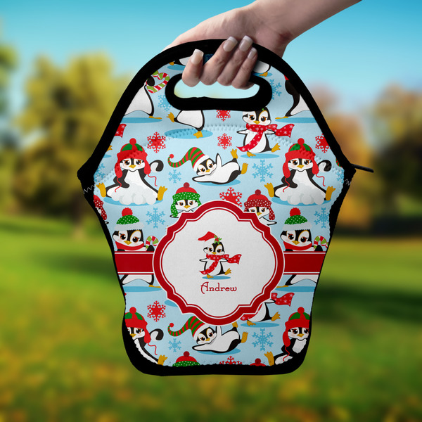 Christmas Penguins Lunch Bag - Hand