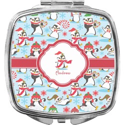 Christmas Penguins Compact Makeup Mirror (Personalized)