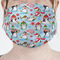 Christmas Penguins Mask - Pleated (new) Front View on Girl