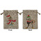 Christmas Penguins Medium Burlap Gift Bag - Front & Back (Personalized)