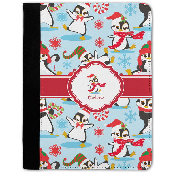 Custom Christmas Penguins Notebook Padfolio - Medium w/ Name or Text
