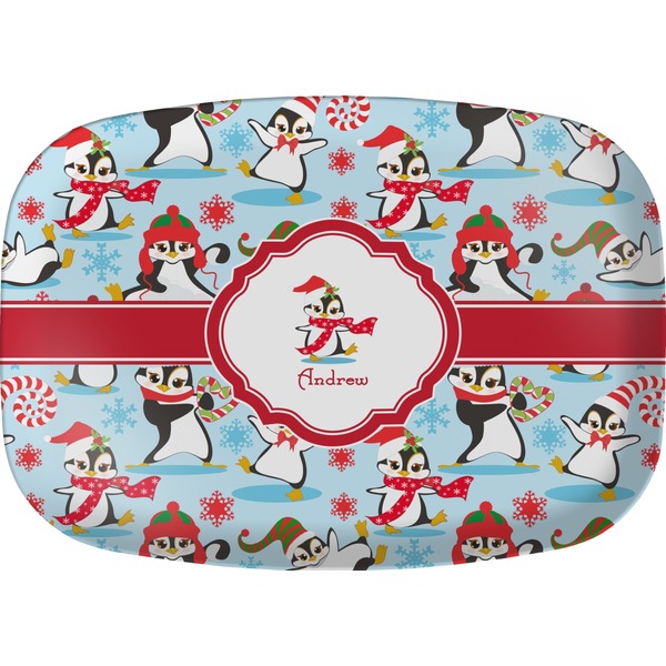 Custom Christmas Penguins Melamine Platter (Personalized)