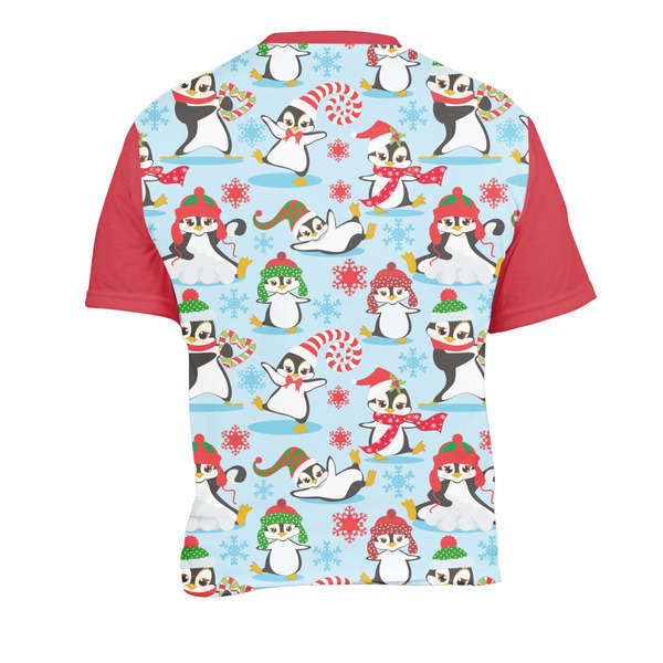 Christmas Penguins Men's Crew Neck T Shirt Medium - Back