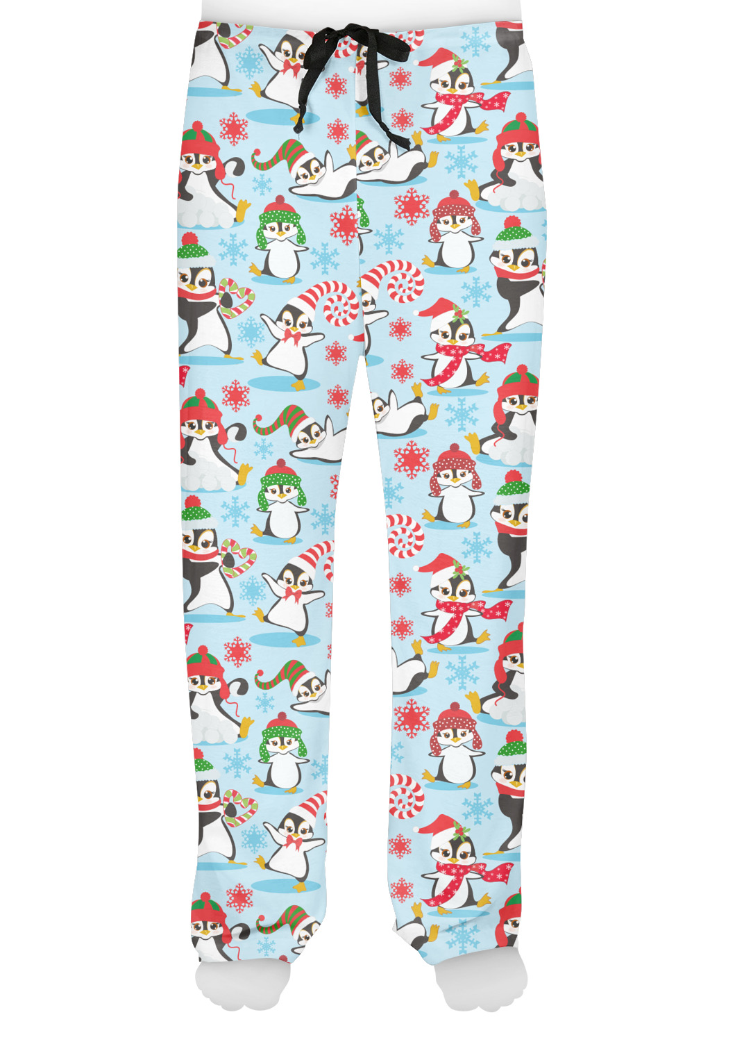 Christmas Penguins Mens Pajama Pants 2XL (Personalized) YouCustomizeIt
