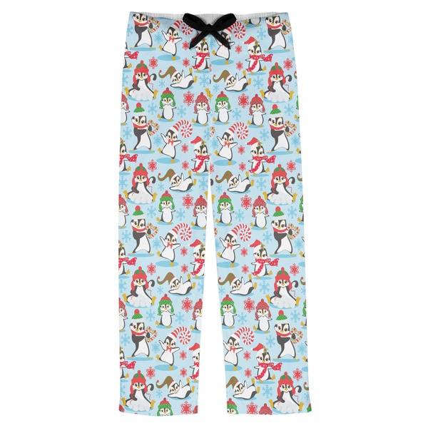 Custom Christmas Penguins Mens Pajama Pants - XS