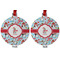 Christmas Penguins Metal Ball Ornament - Front and Back