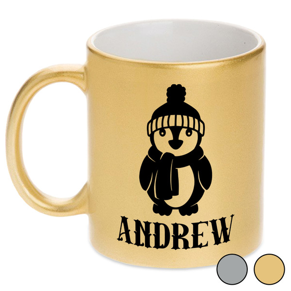 Christmas Penguins Metallic Mugs