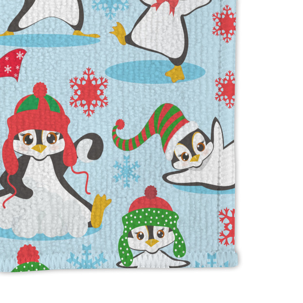 Christmas Penguins Microfiber Dish Rag - DETAIL