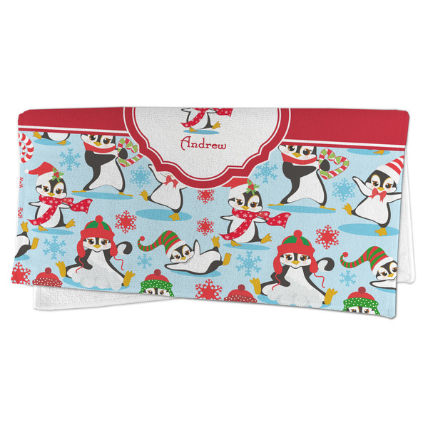 Christmas Penguins Microfiber Dish Rag - FOLDED (half)