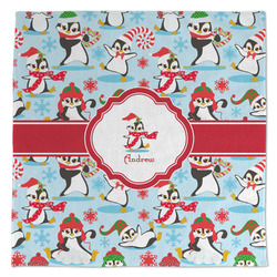 Christmas Penguins Microfiber Dish Towel (Personalized)