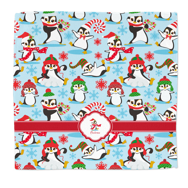 Custom Christmas Penguins Microfiber Dish Rag (Personalized)