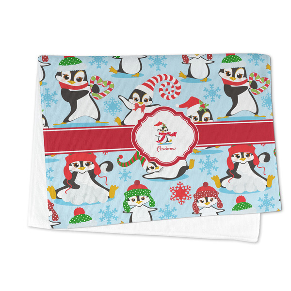 Christmas Penguins Microfiber Dish Towel - FOLDED HALF