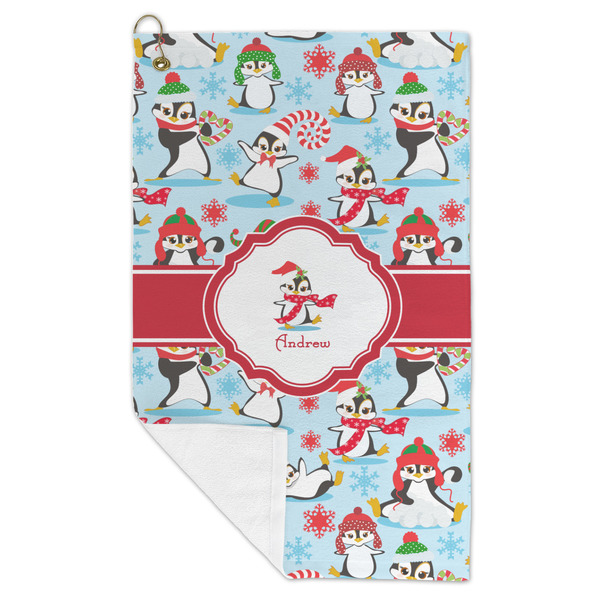 Christmas Penguins Microfiber Golf Towels - FOLD