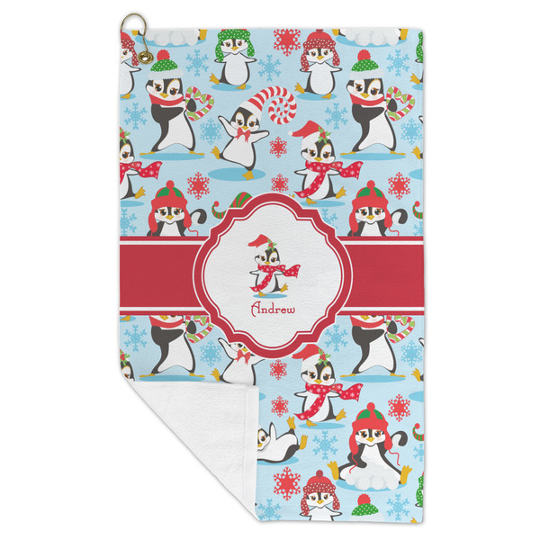 Christmas Penguins Microfiber Golf Towels - FOLD
