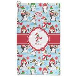 Christmas Penguins Microfiber Golf Towel - Large (Personalized)