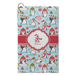 Christmas Penguins Microfiber Golf Towel - Small (Personalized)