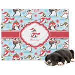 Christmas Penguins Dog Blanket - Large (Personalized)
