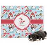 Christmas Penguins Dog Blanket (Personalized)