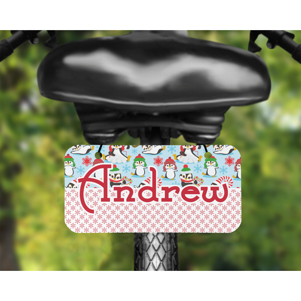 Christmas Penguins Mini License Plate on Bicycle - LIFESTYLE Two holes