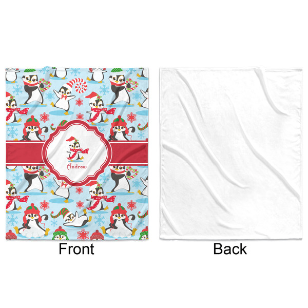 Christmas Penguins Minky Blanket - 50"x60" - Single Sided - Front & Back