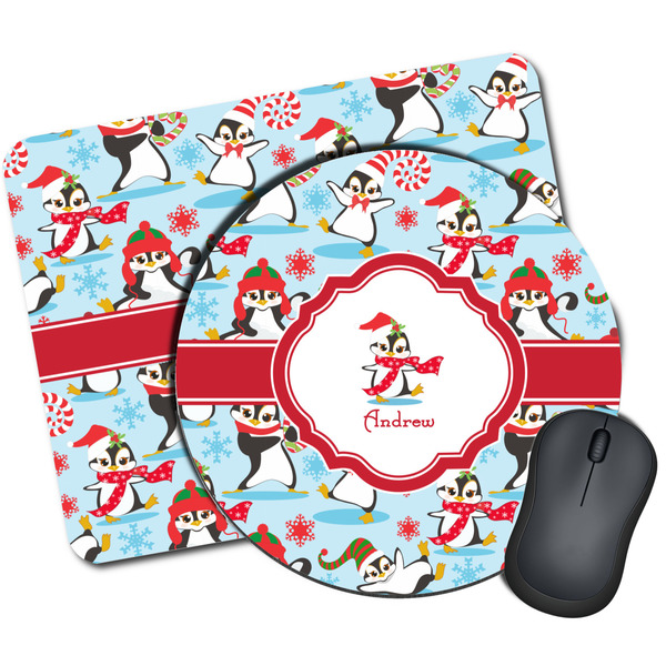 Custom Christmas Penguins Mouse Pad (Personalized)
