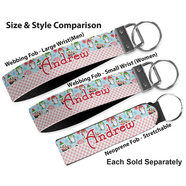 Christmas Penguins Multiple Key Ring comparison sizes