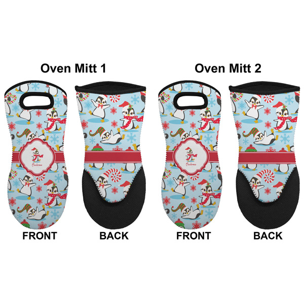 Christmas Penguins Neoprene Oven Mitt - Set of 2 - Approval