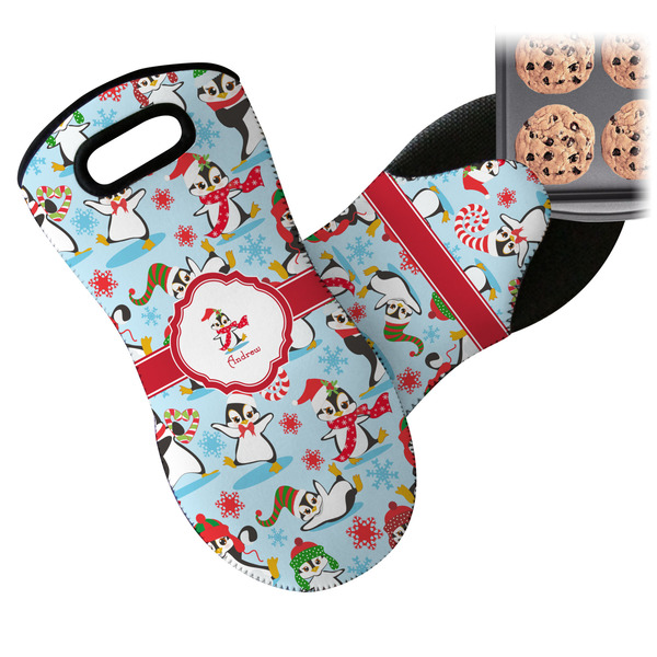 Christmas Penguins Neoprene Oven Mitt