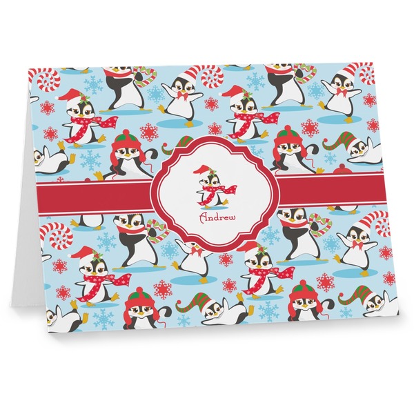 Custom Christmas Penguins Note cards (Personalized)