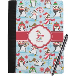 Christmas Penguins Notebook Padfolio - Large w/ Name or Text