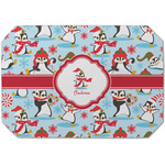 Christmas Penguins Dining Table Mat - Octagon (Single-Sided) w/ Name or Text