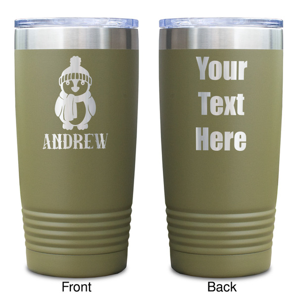 Christmas Penguins Olive Polar Camel Tumbler - 20oz - Double Sided - Approval