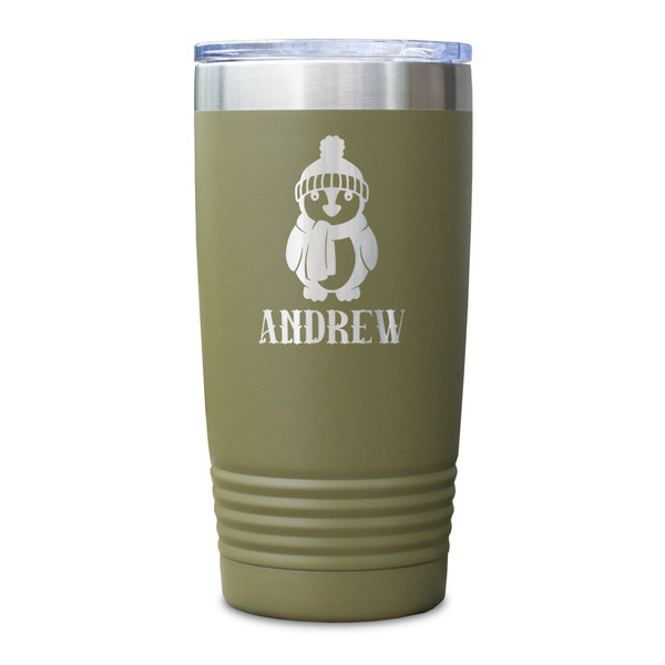 Christmas Penguins Olive Polar Camel Tumbler - 20oz - Single Sided - Approval