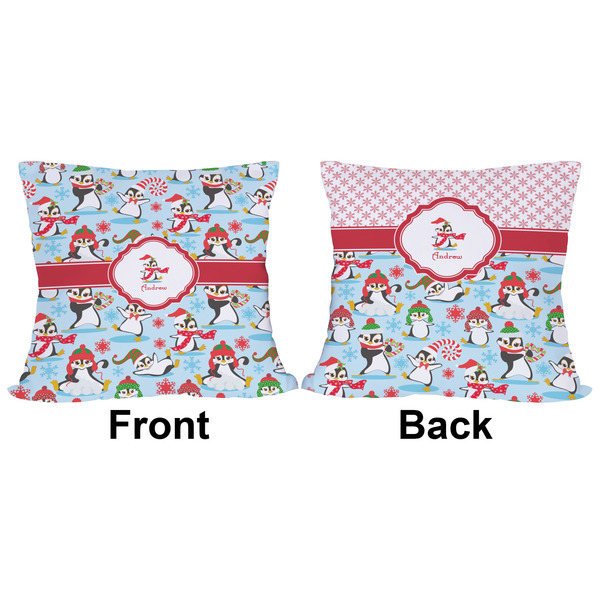 Christmas Penguins Outdoor Pillow - 16x16