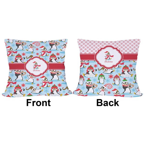 Christmas Penguins Outdoor Pillow - 18x18