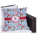 Christmas Penguins Outdoor Pillow (Personalized)