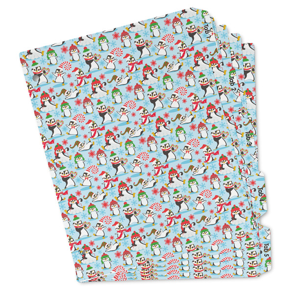 Custom Christmas Penguins Binder Tab Divider - Set of 5 (Personalized)
