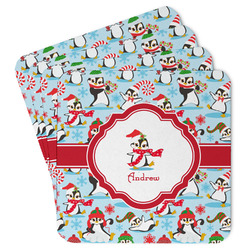 Christmas Penguins Paper Coasters (Personalized)