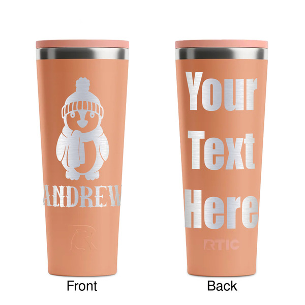 Christmas Penguins Peach RTIC Everyday Tumbler - 28 oz. - Front and Back