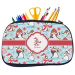 Christmas Penguins Neoprene Pencil Case - Medium w/ Name or Text