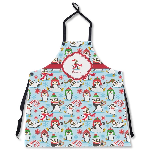 Custom Christmas Penguins Apron Without Pockets w/ Name or Text
