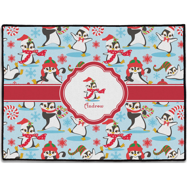 Custom Christmas Penguins Door Mat (Personalized)
