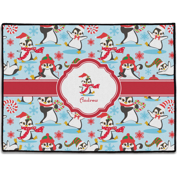 Custom Christmas Penguins Door Mat - 24"x18" (Personalized)