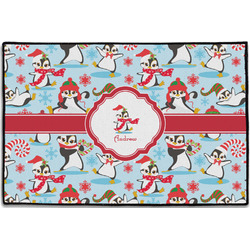Christmas Penguins Door Mat - 36"x24" (Personalized)