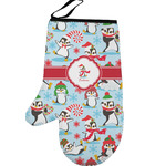 Christmas Penguins Left Oven Mitt (Personalized)