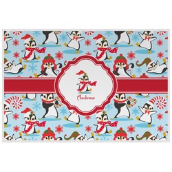 Christmas Penguins Laminated Placemat w/ Name or Text