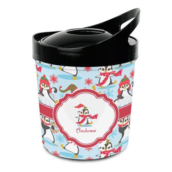 Custom Christmas Penguins Plastic Ice Bucket (Personalized)